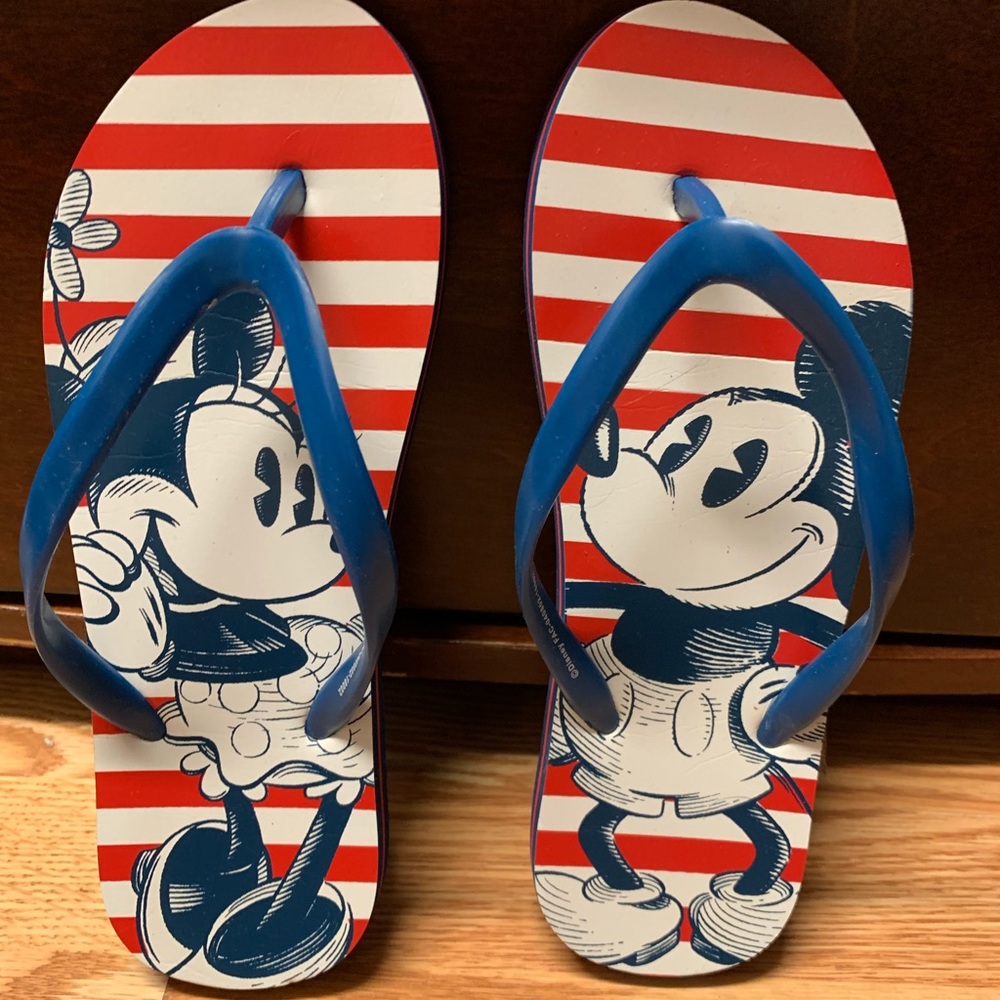 American Flag Minnie and Mickey Flip Flops